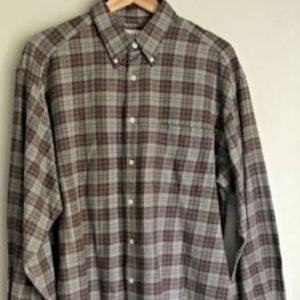 Gap Men Large Flannel Shirt Red Plaid